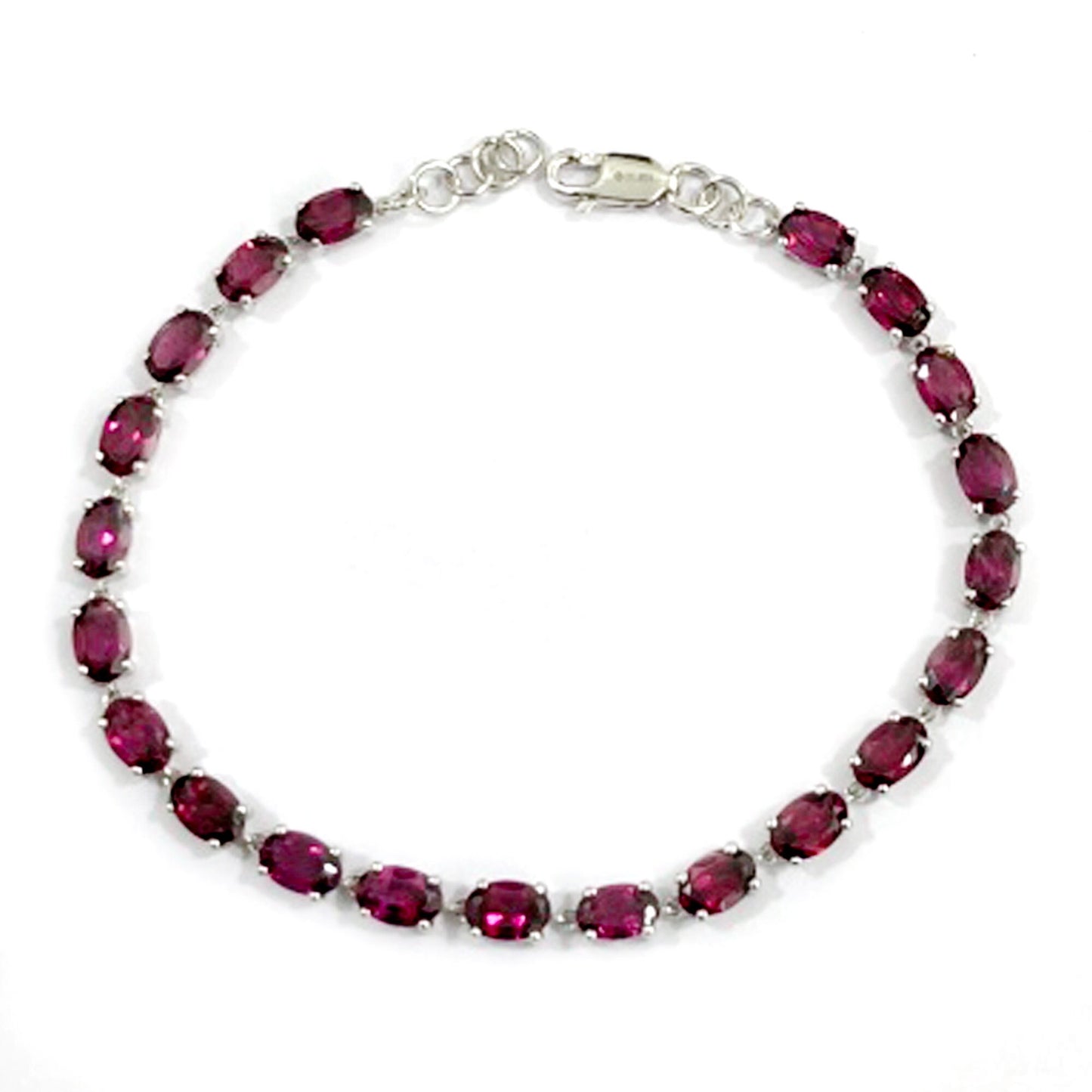 Sterling Silver Multi Gemstone Link Chain Bracelets For Women's And Girls