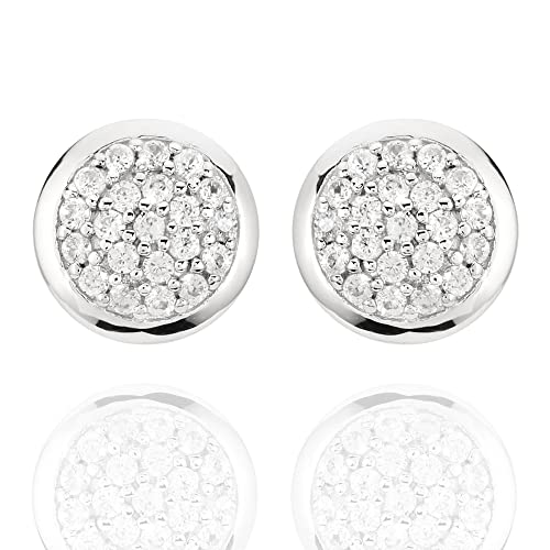 925 Sterling Silver White Topaz Stud Earrings