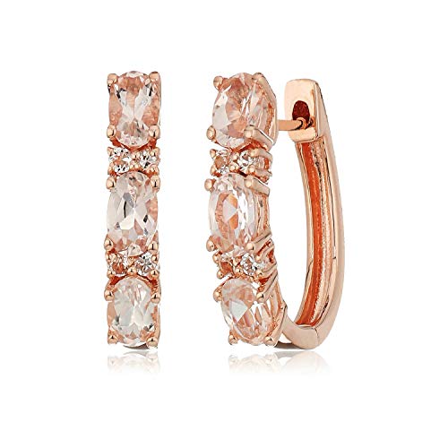 Pinctore Rose Gold-plated Silver Morganite Small Hoop Earrings