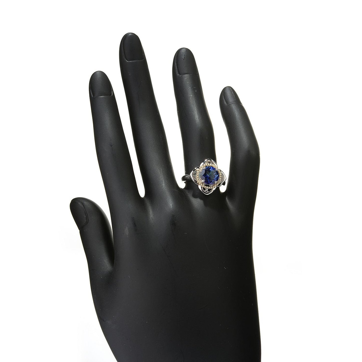 925 Sterling Silver Tanzanite Topaz Gemstone Flower Ring