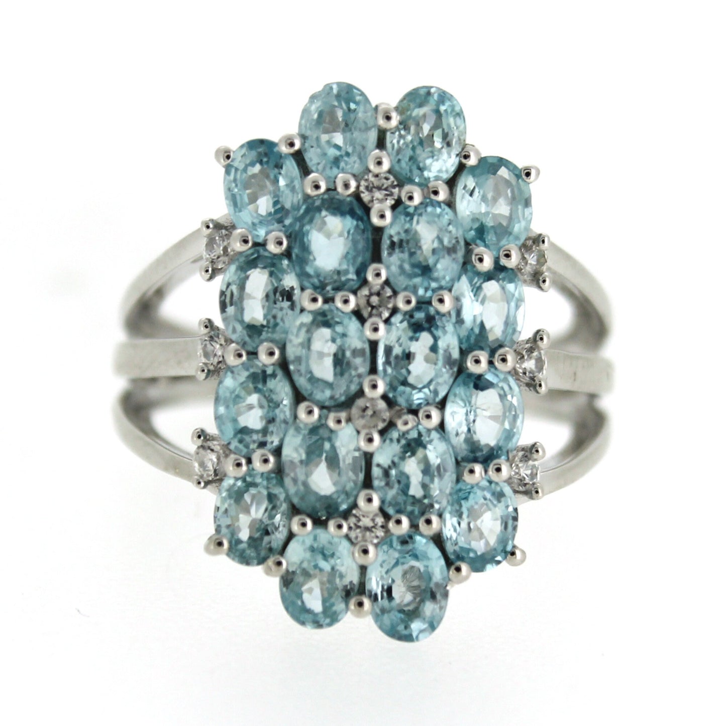 925 Sterling Silver Blue Zircon Gemstone Ring