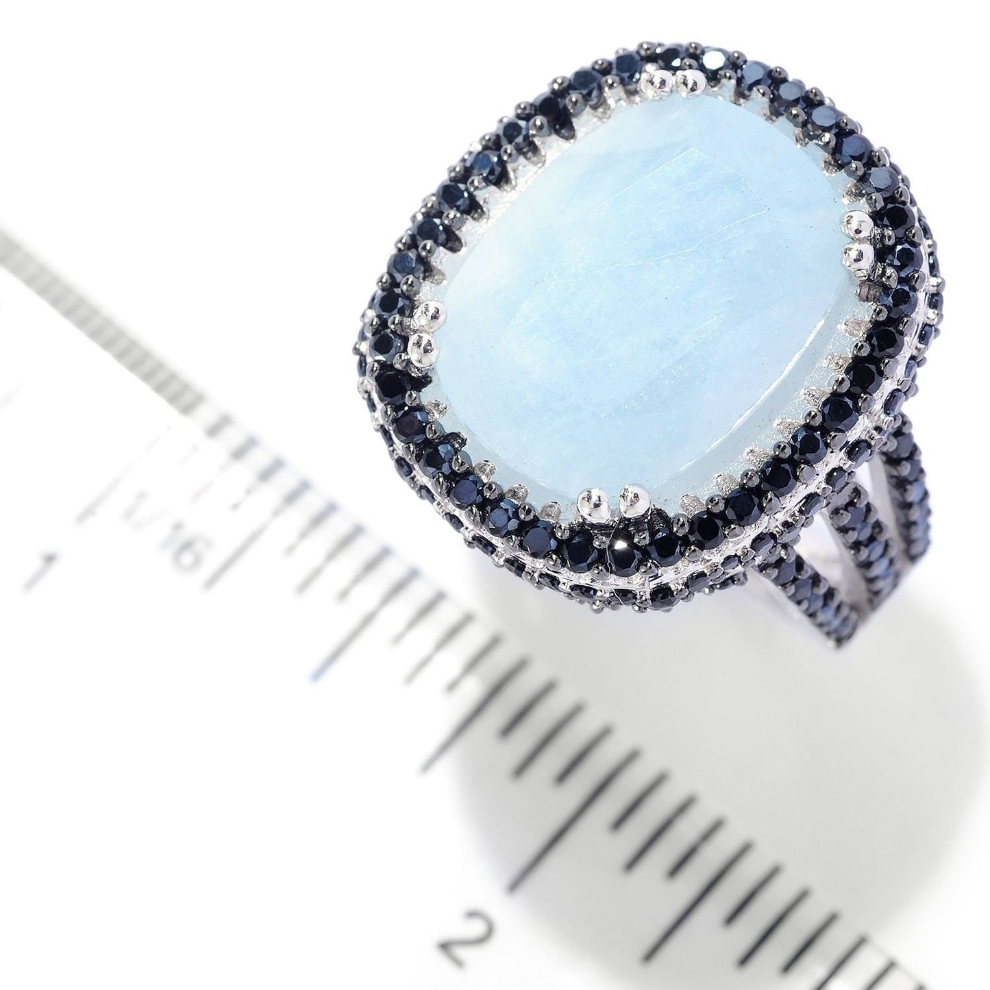 925 Sterling Silver Milky Aquamarine Gemstone Cocktail Rings