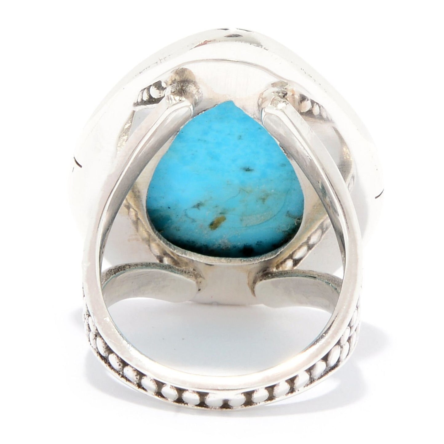 925 Sterling Silver Kingman Turquoise Gemstone Solitaire Ring