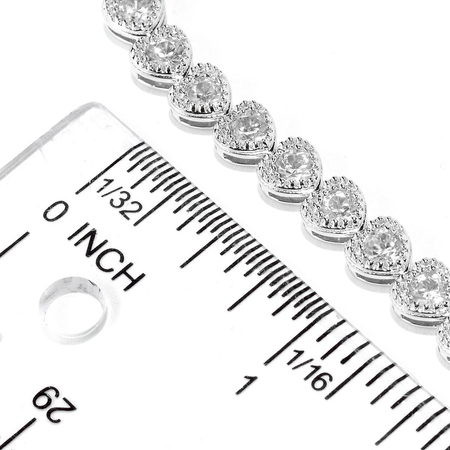 925 Sterling Silver White Zircon Gemstone Tennis Necklace