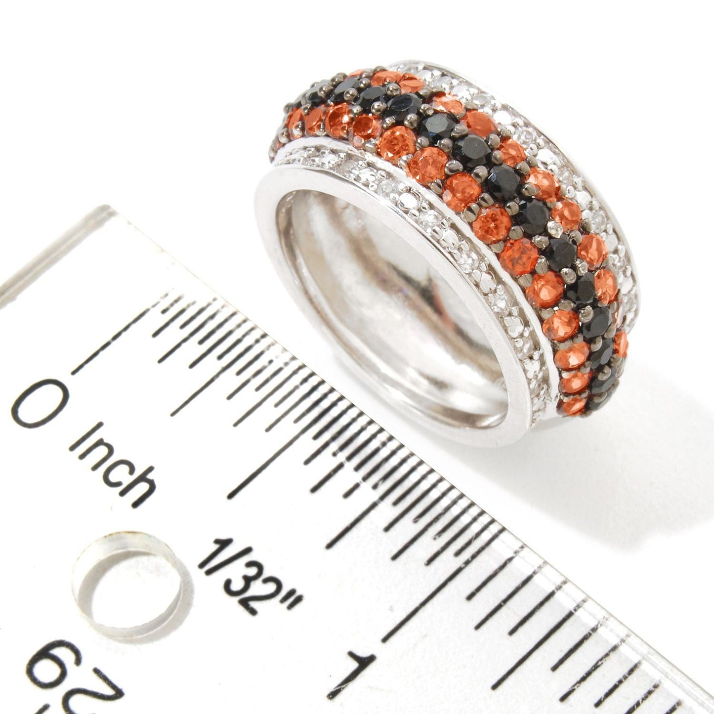 925 Sterling Silver Brown Zircon and Black Spinel Gemstone Eternity Rings