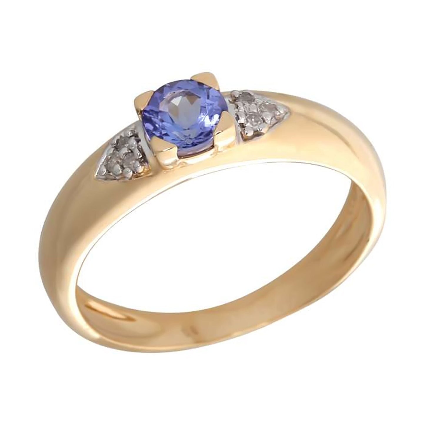 14K Gold Tanzanite With Diamond Rings