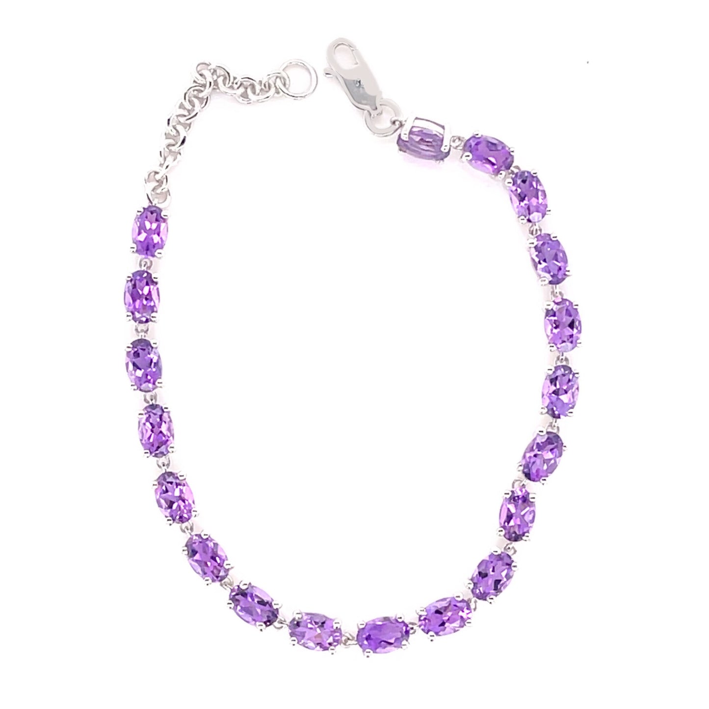 Sterling Silver Multi Gemstone Link Chain Bracelets For Women's And Girls