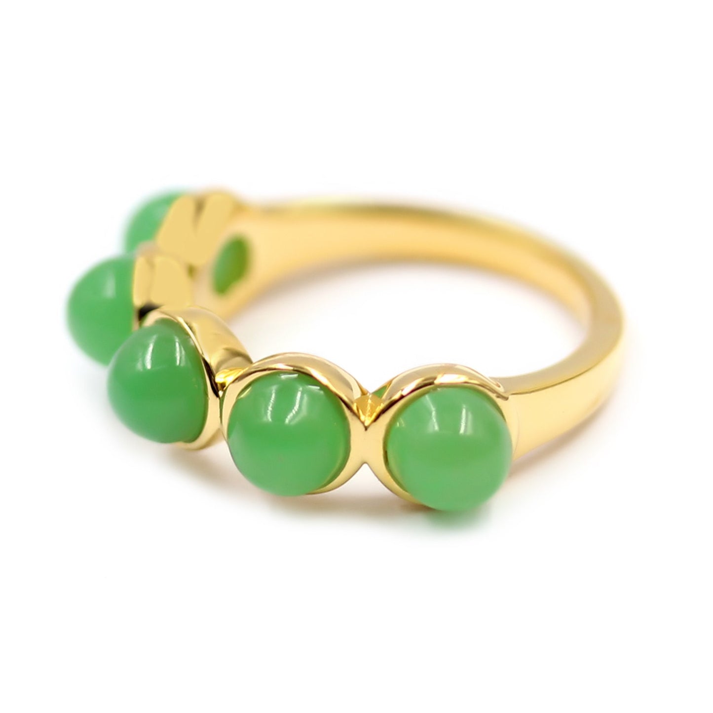 18k Yellow Gold Plated Over Sterling Silver Sleeping Beauty Turquoise 5-Stone Ring