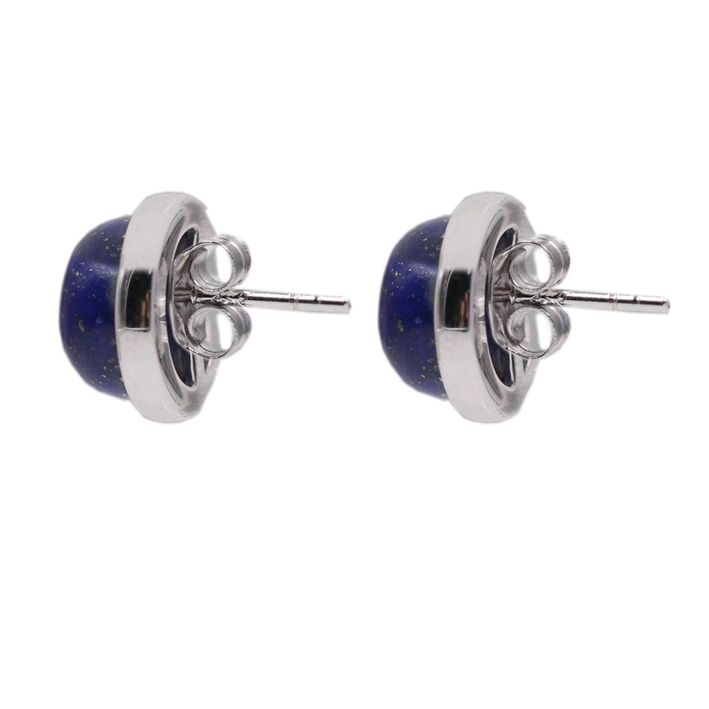 925 Sterling Silver Lapis Lazuli Gemstone Stud Earrings