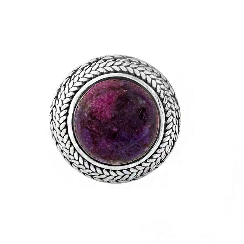 925 Sterling Silver Purple Mohave Gemstone Solitaire Rings