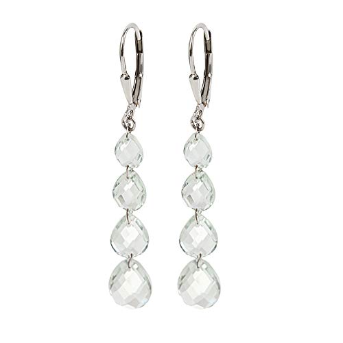 925 Sterling Silver Green Amethyst Earrings