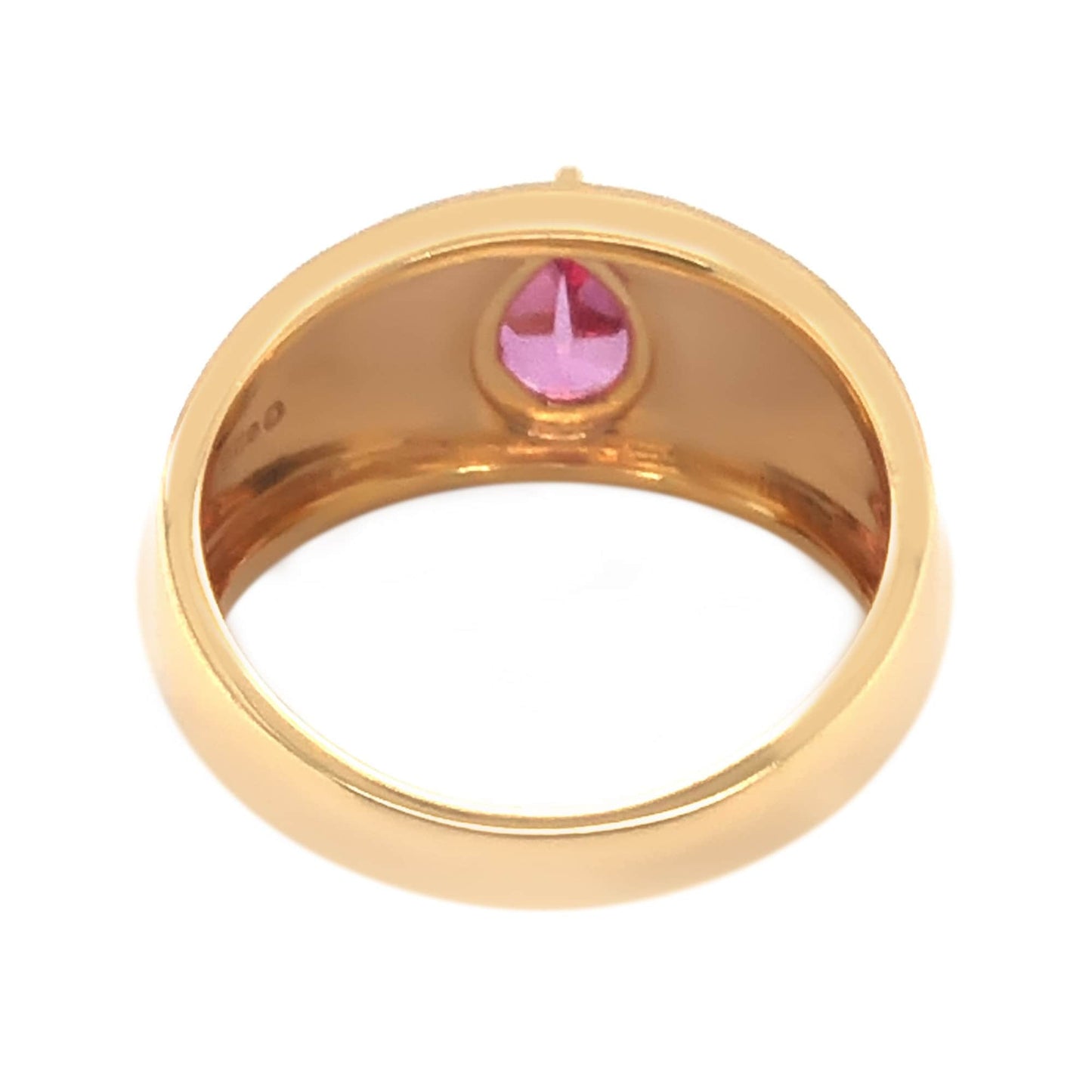 18K Yellow Gold Plated Over Sterling Silver Pink Topaz Gemstone Band Ring