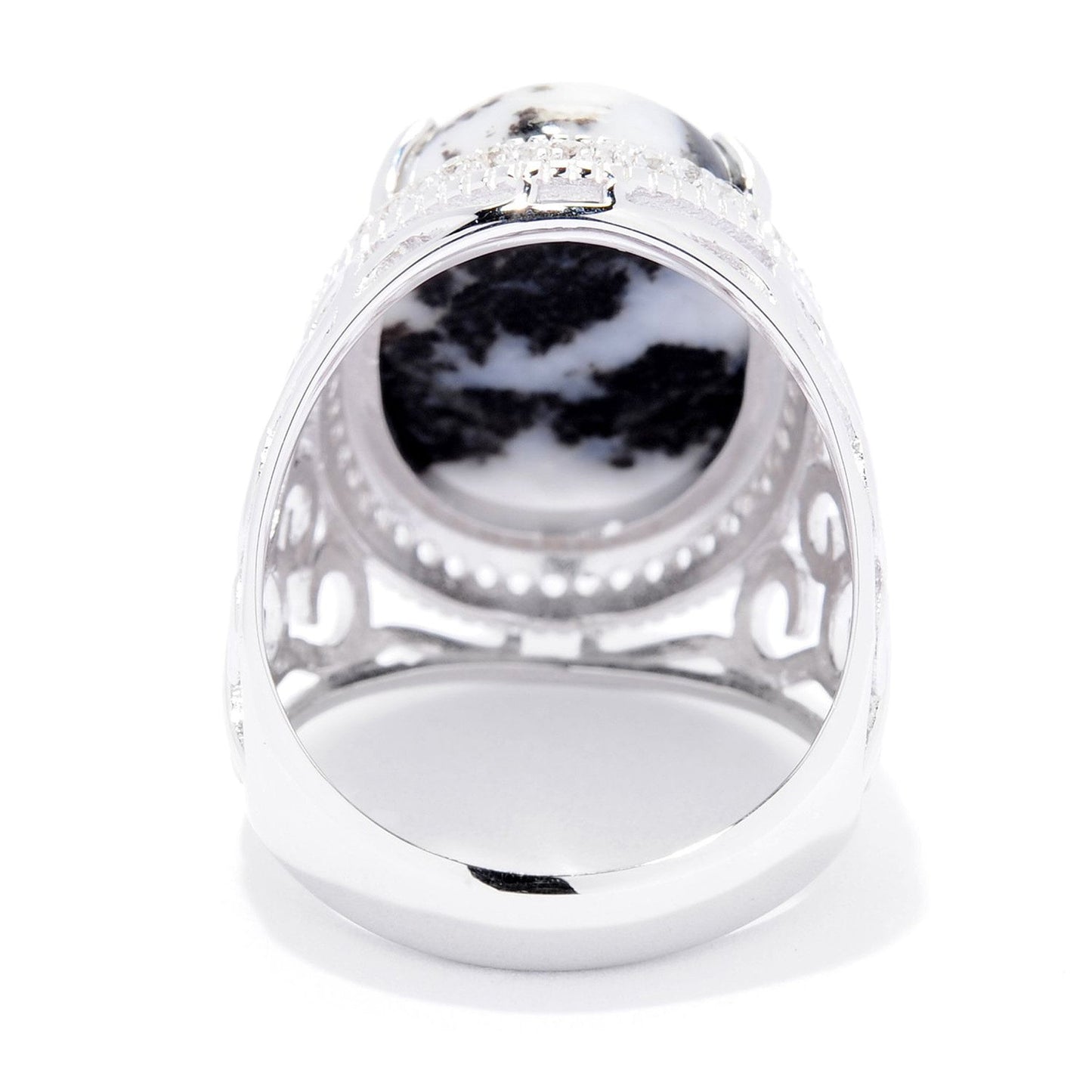 925 Sterling Silver White Buffalo Gemstone Solitaire Rings