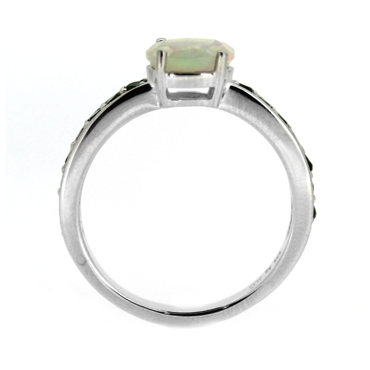 925 Sterling Silver Ethiopian Opal and London Blue Topaz Gemstone Solitaire Ring