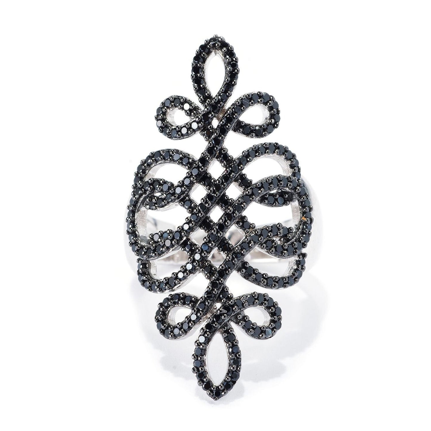 925 Sterling Silver Black Spinel Gemstone Classic Ring