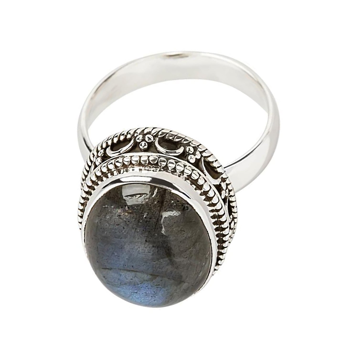 925 Sterling Silver Labradorite Gemstone Solitaire Rings