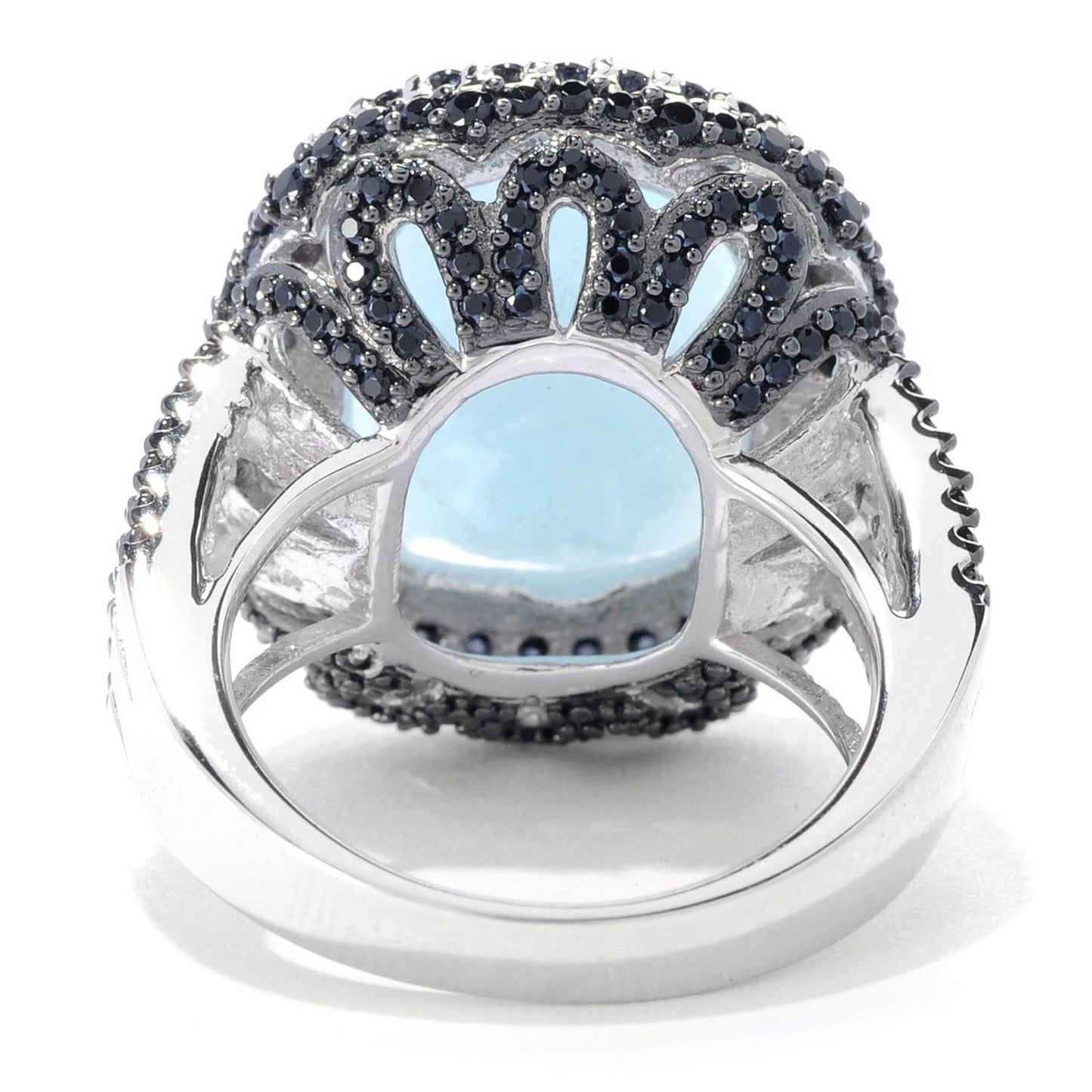 925 Sterling Silver Milky Aquamarine Gemstone Cocktail Rings