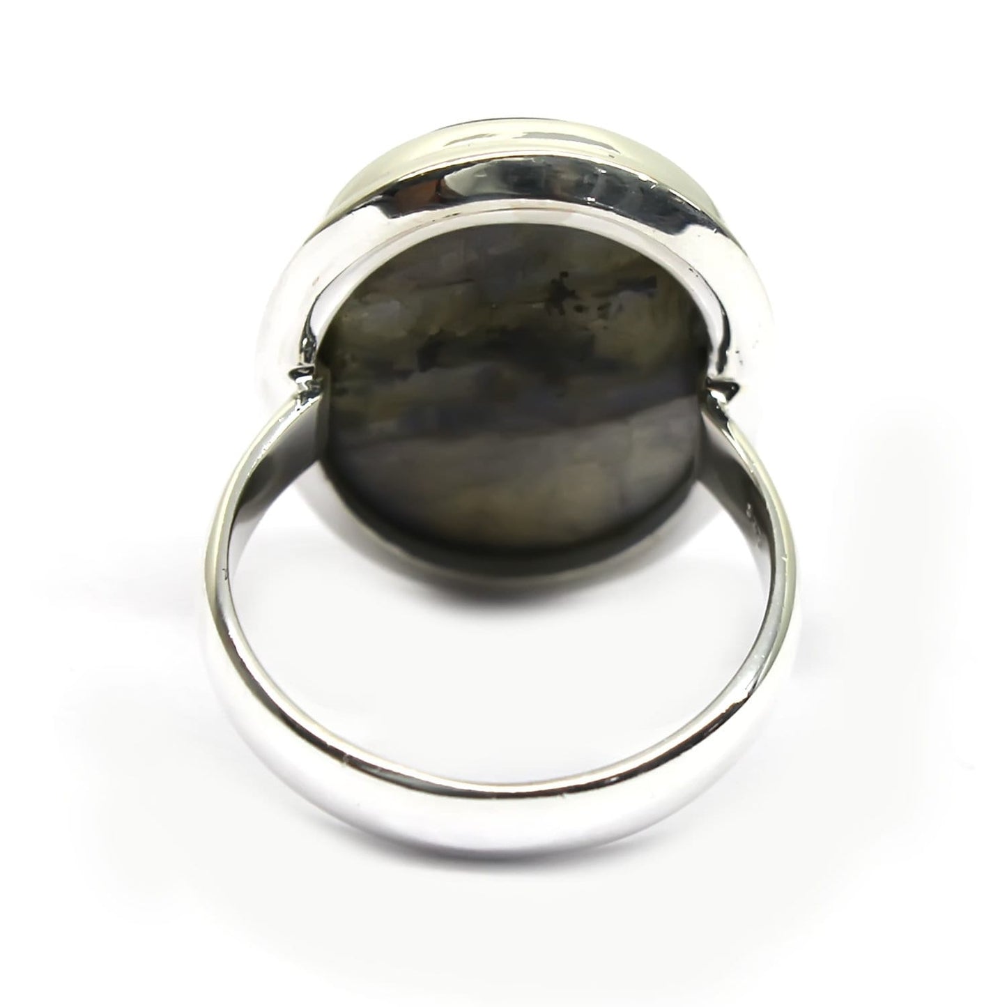 Sterling Silver Labradorite Gemstone Solitaire Boho Ring For Womens