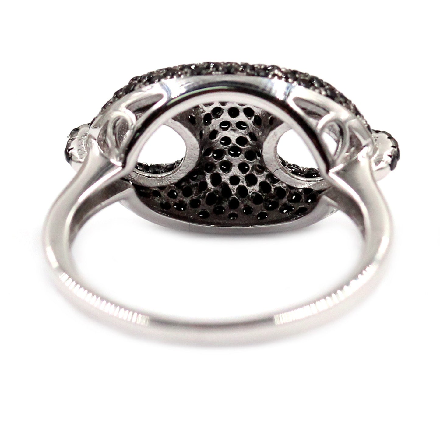 925 Sterling Silver Black Spinel Cluster Ring