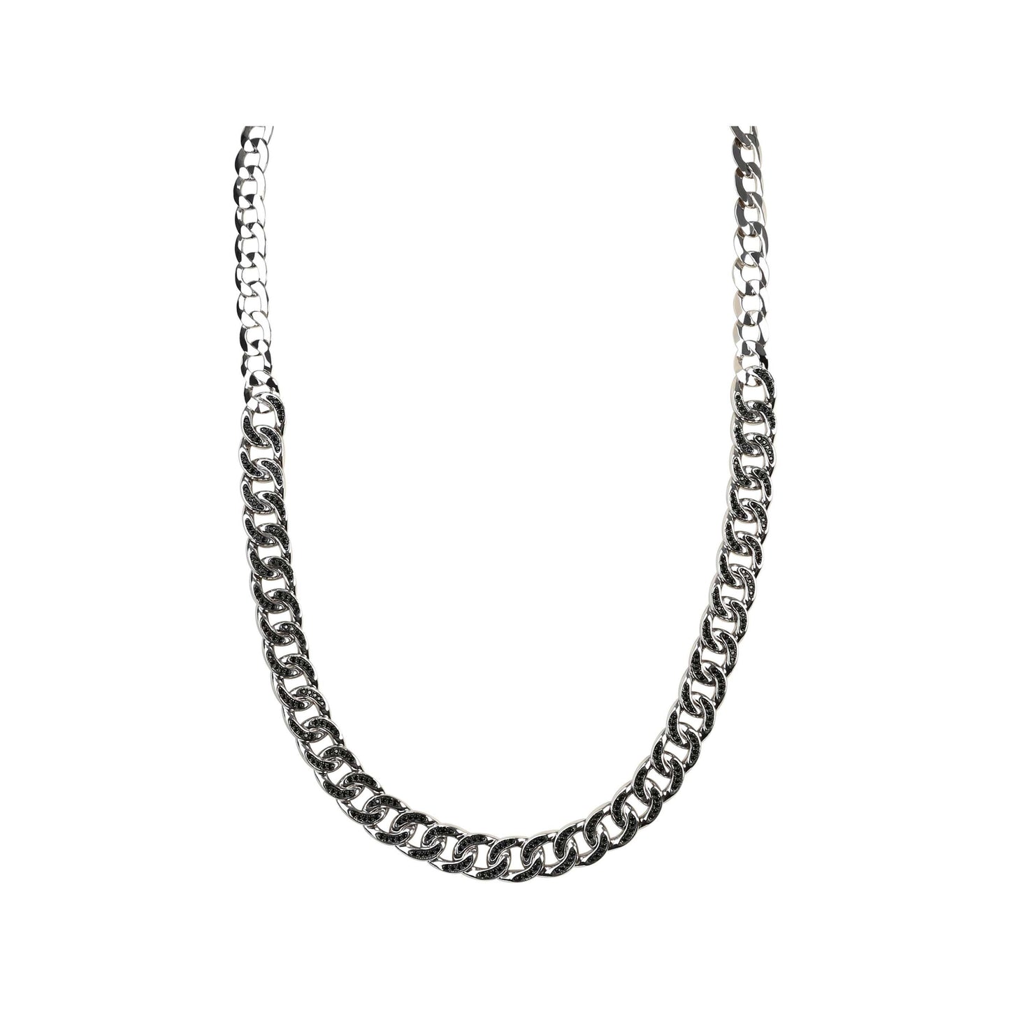 925 Sterling Silver Black Spinel Chain & Link Necklaces