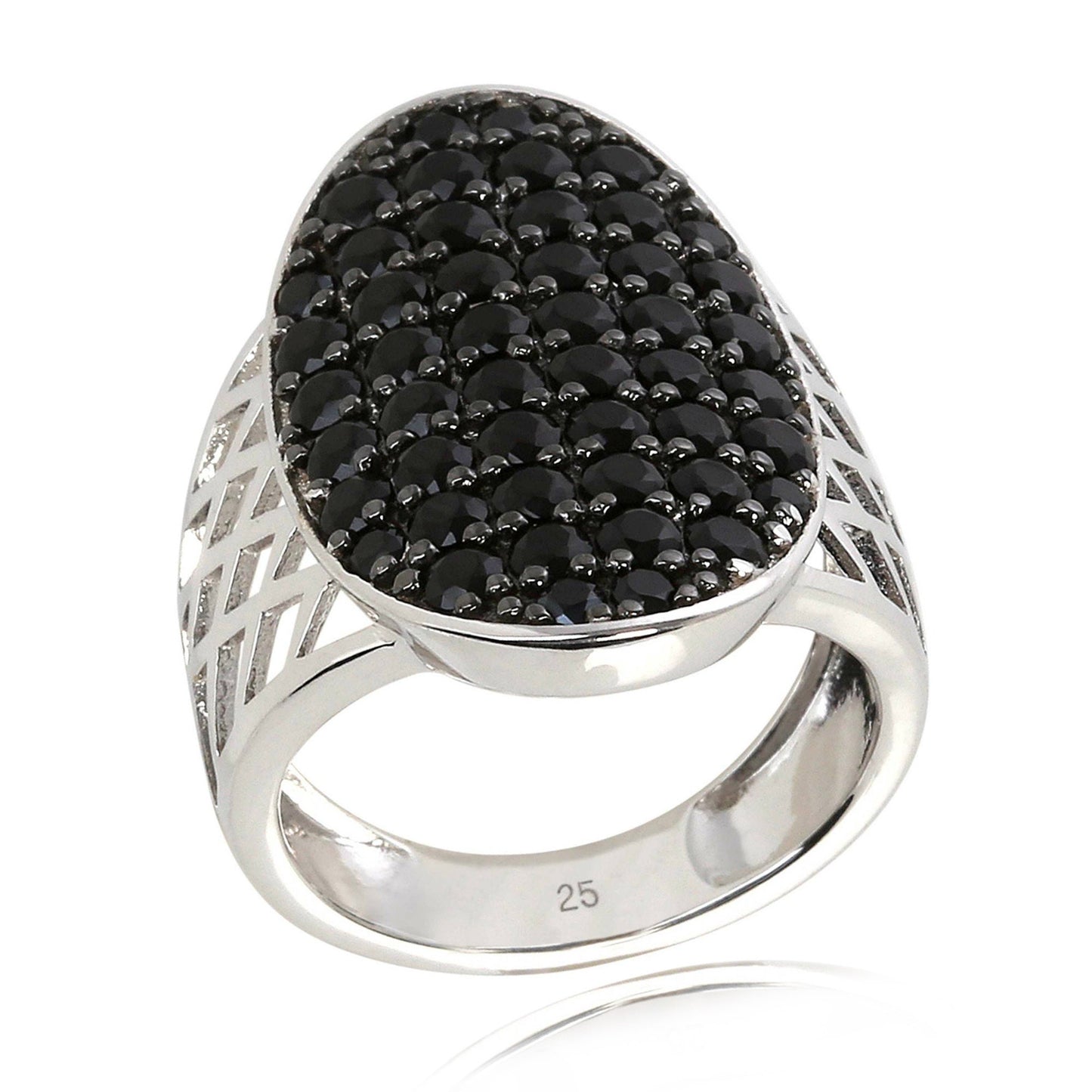 925 Sterling Silver Black Spinel Gemstone Ring