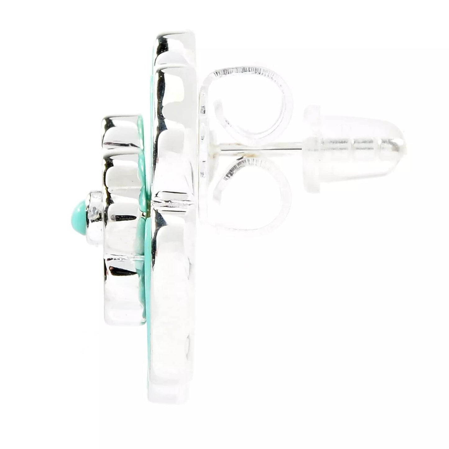 925 Sterling Silver Pearl, Campitos Turquoise Gemstone Flower Earrings