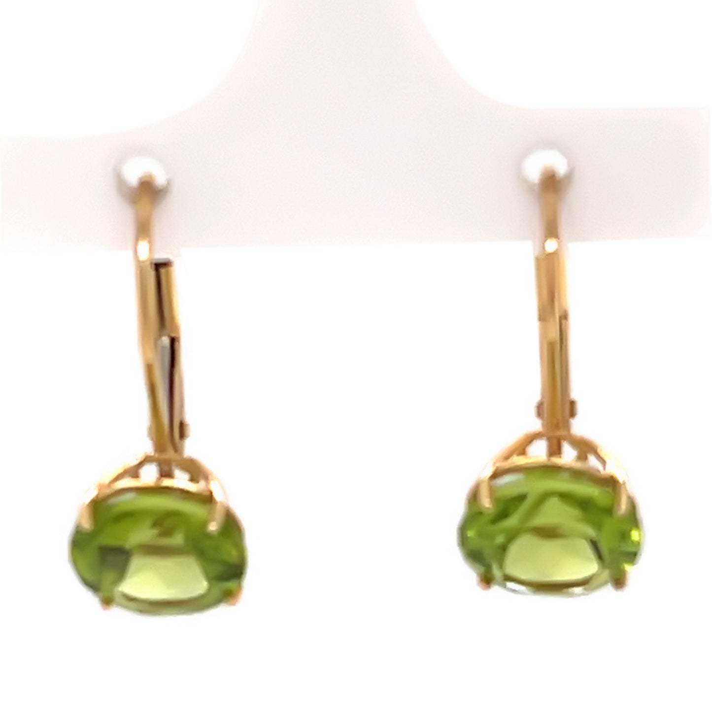 14Kt Gold Peridot Dangle Earrings