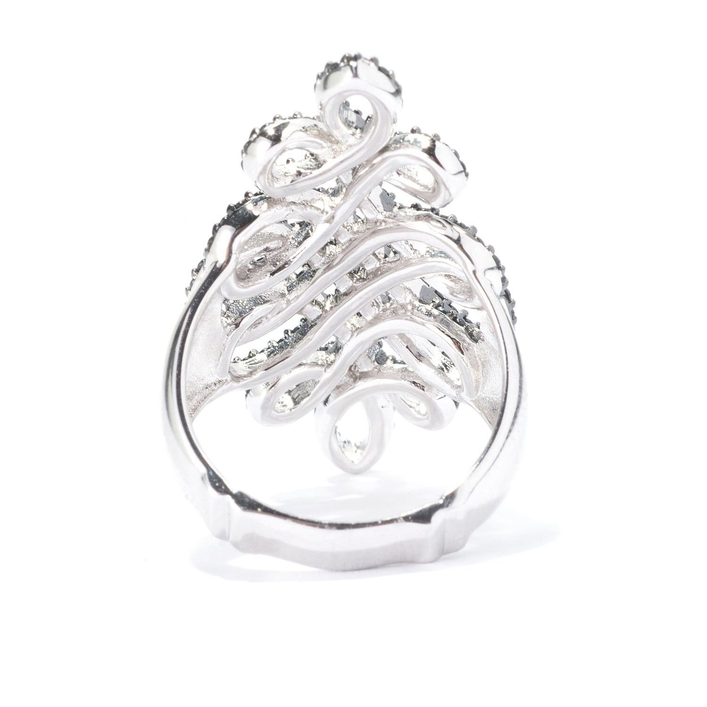 925 Sterling Silver Black Spinel Gemstone Classic Ring