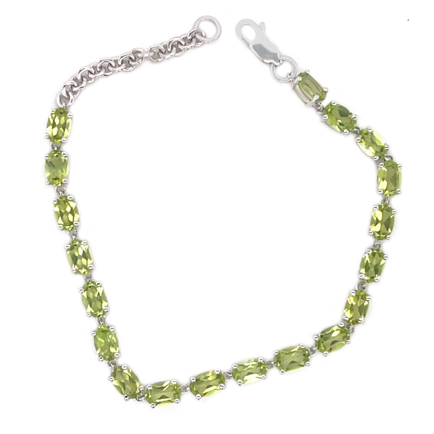 Sterling Silver Multi Gemstone Link Chain Bracelets For Women's And Girls