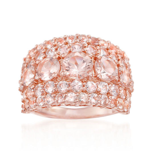 Rose Gold Over Sterling Silver Morganite Gemstone Classic Rings