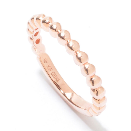 18K Rose Gold Over Sterling Silver Band Ring For Women's And Girls