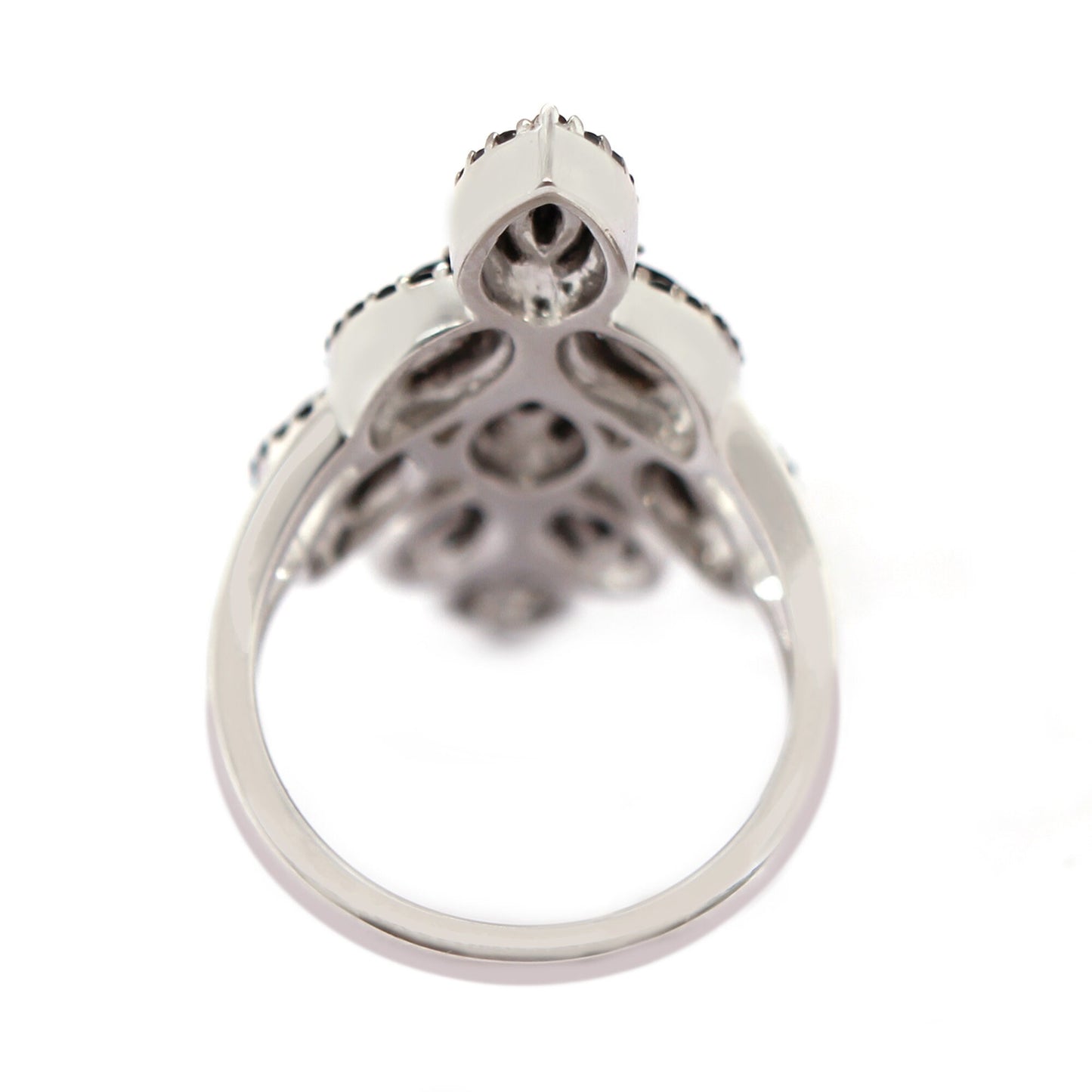 925 Sterling Silver Black Spinel Gemstone Cocktail Ring