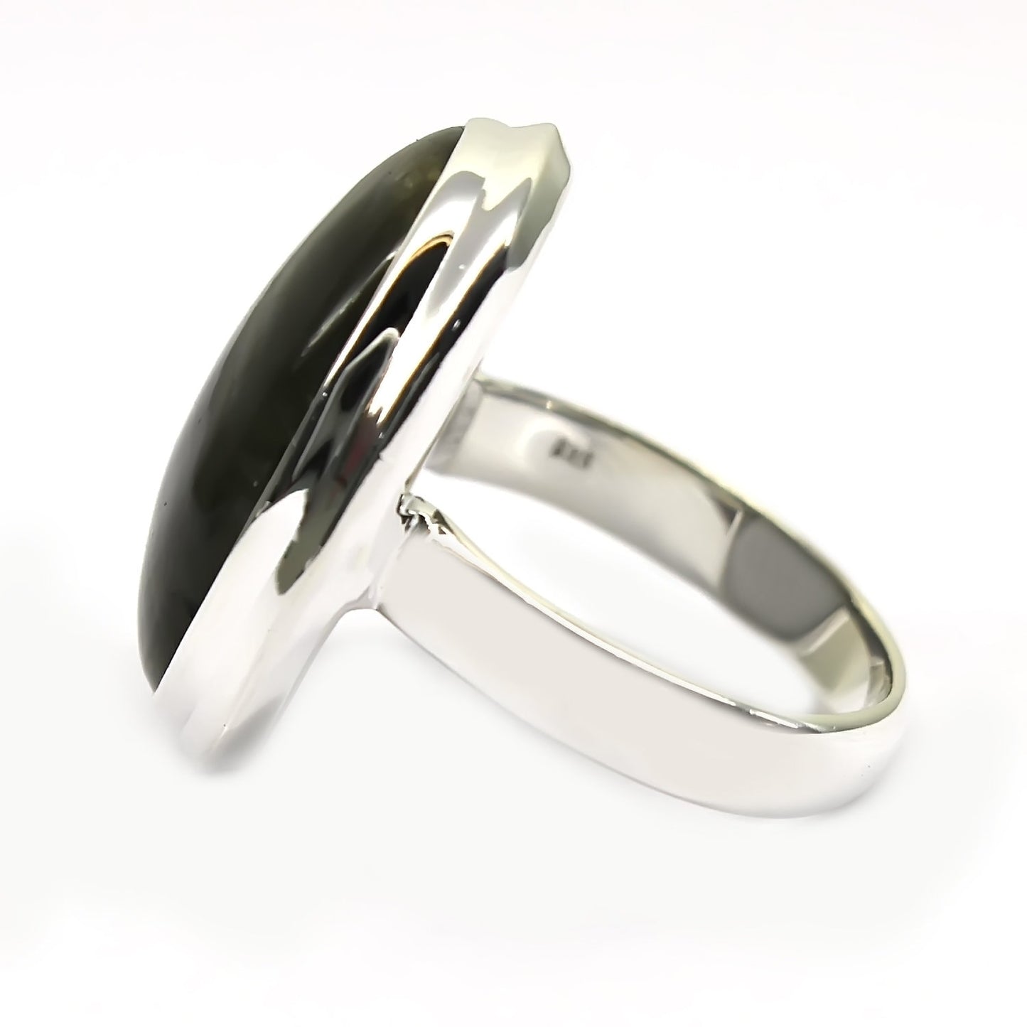 Sterling Silver Labradorite Gemstone Solitaire Boho Ring For Womens