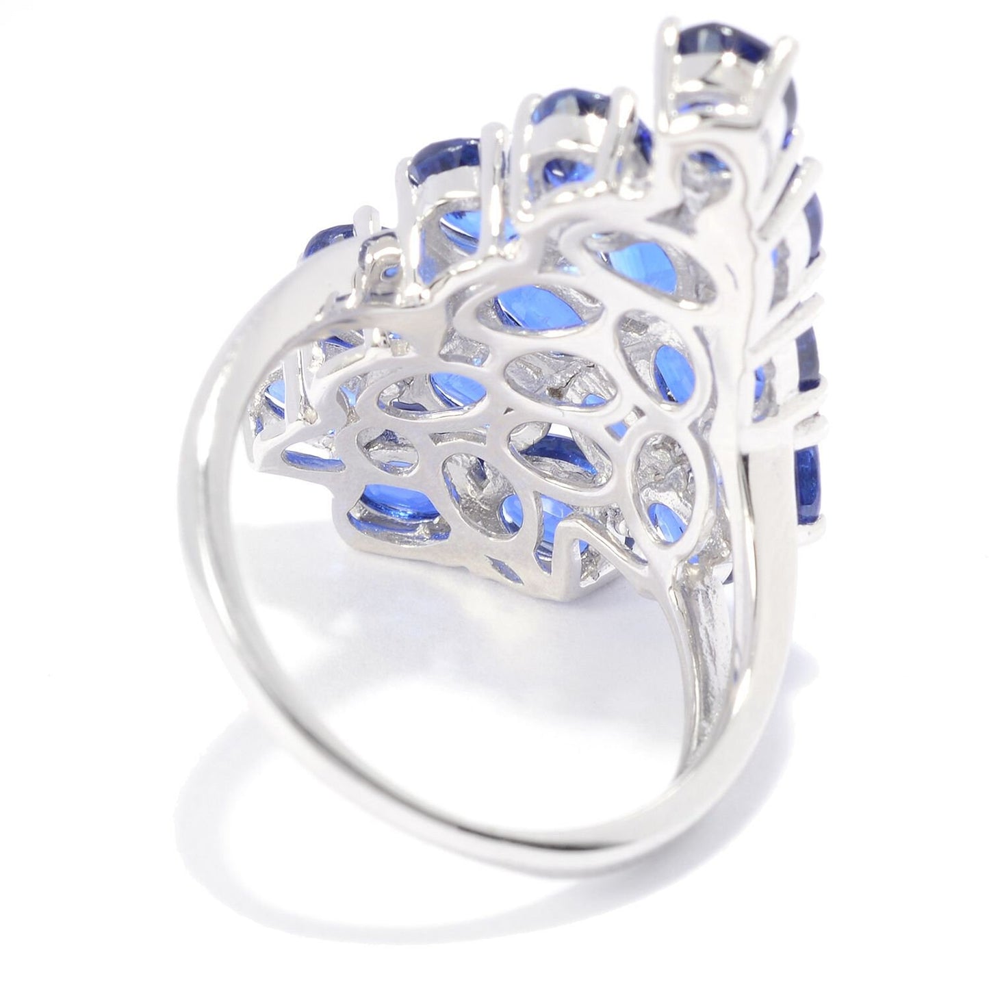 925 Sterling Silver Teal Kyanite Gemstone Cocktail Ring