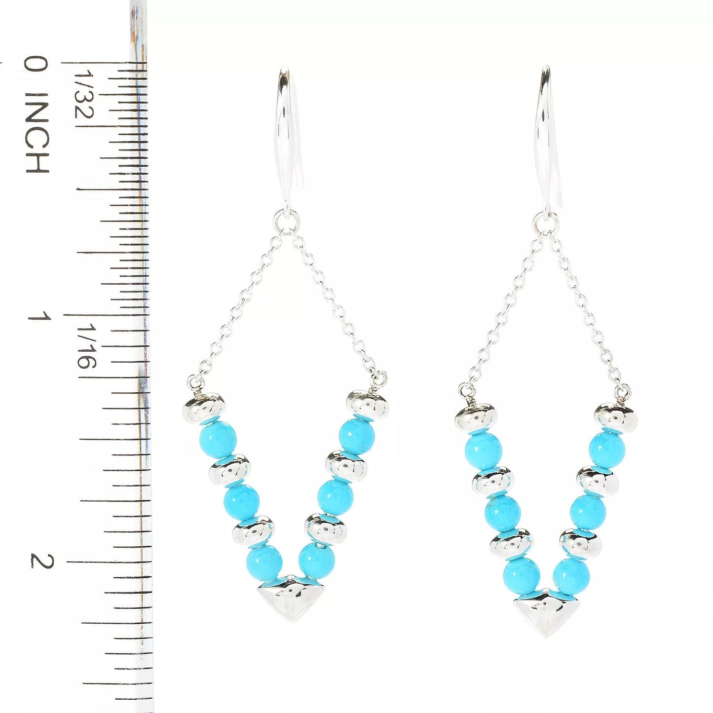 Natural Sleeping Beauty Turquoise Gemstone Dangle Earrings, 925 Sterling Silver Dangle Earrings, Anniversary Gift, Gift For Her