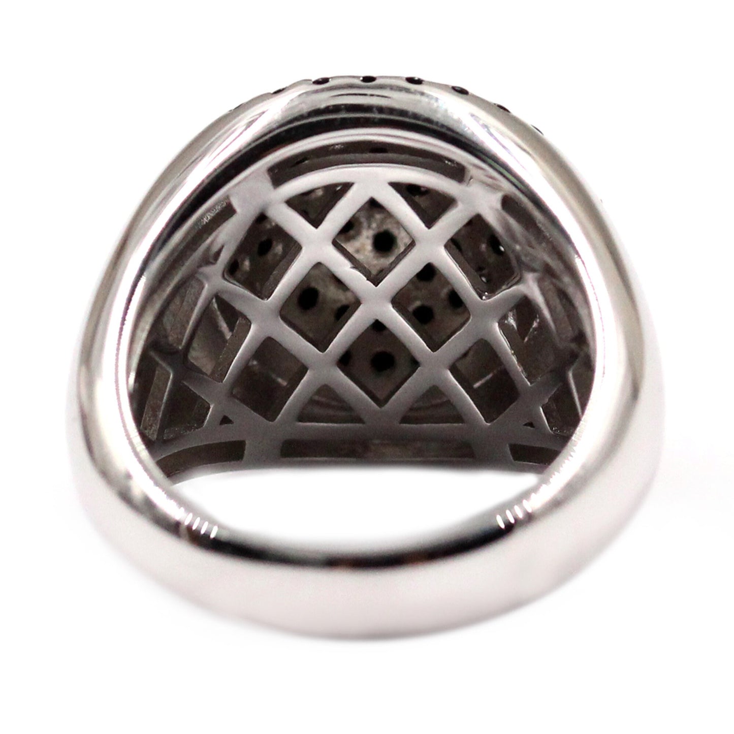 925 Sterling Silver Black Spinel Cluster Ring