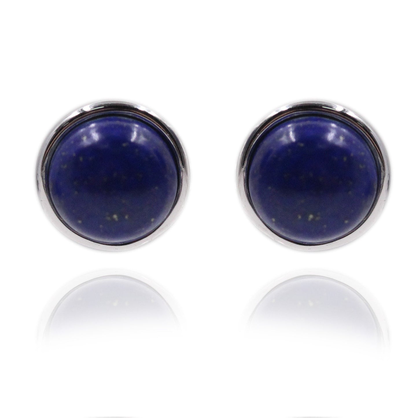 925 Sterling Silver Lapis Lazuli Gemstone Stud Earrings