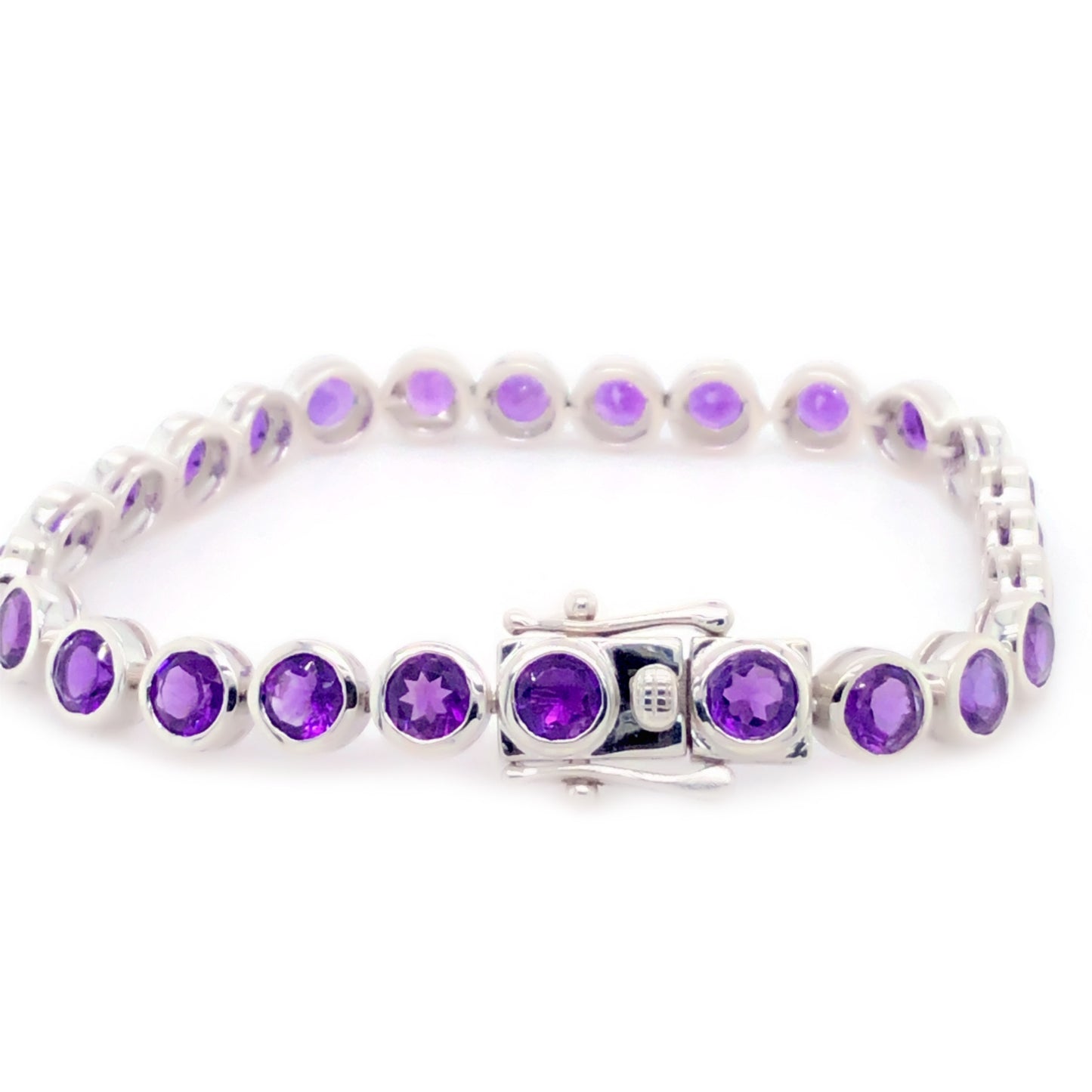 925 Sterling Silver African Amethyst Tennis Bracelets