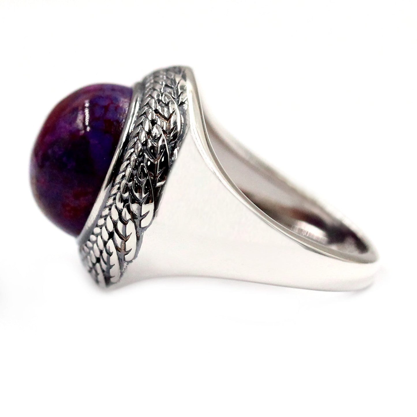925 Sterling Silver Purple Mohave Gemstone Solitaire Rings