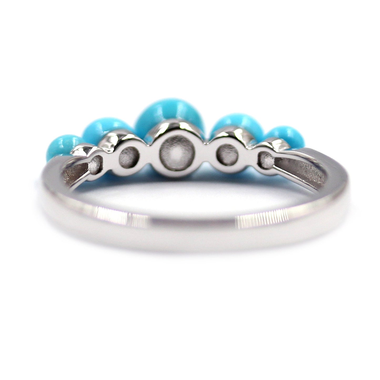 Sterling Silver Sleeping Beauty Turquoise Gemstone Band Rings