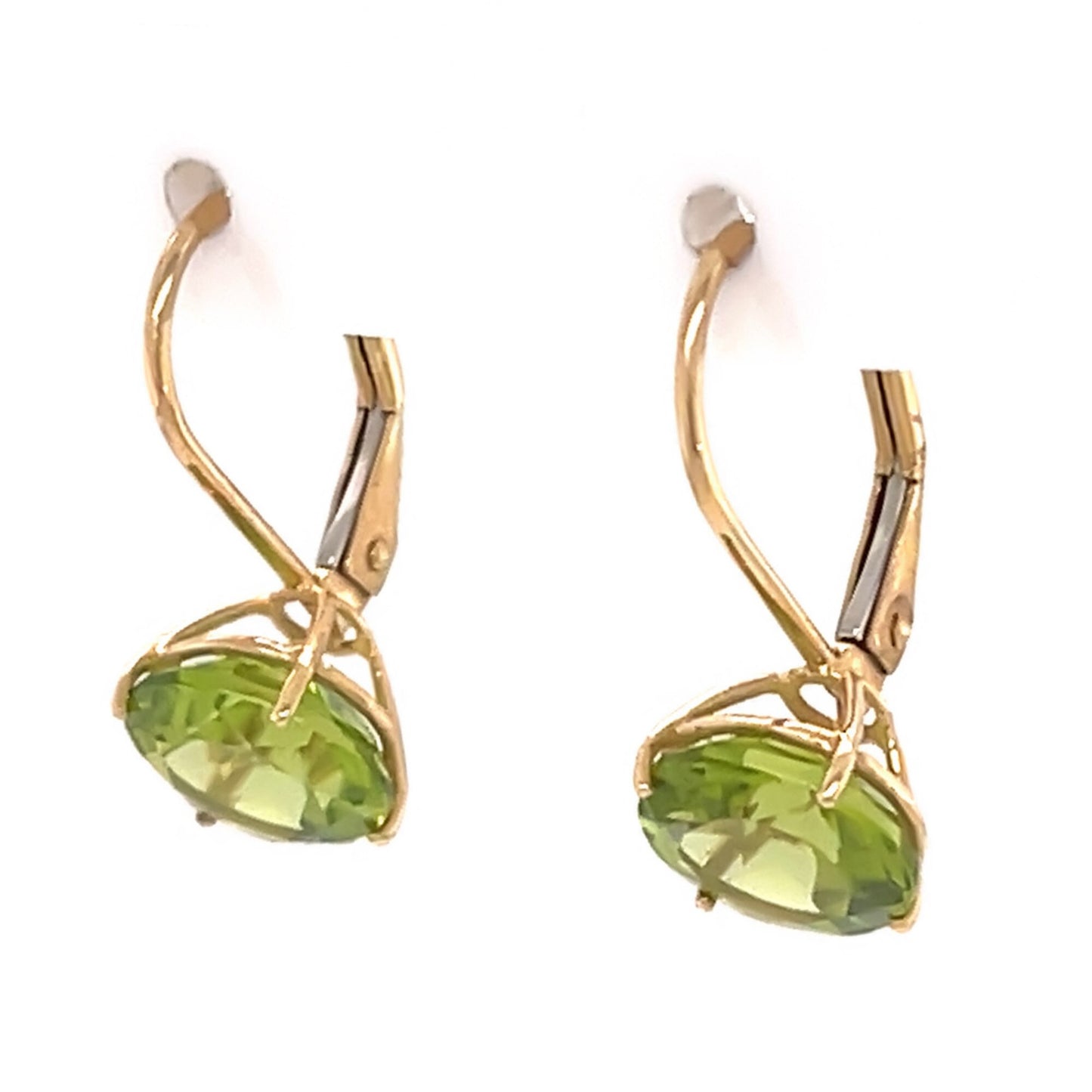 14Kt Gold Peridot Dangle Earrings
