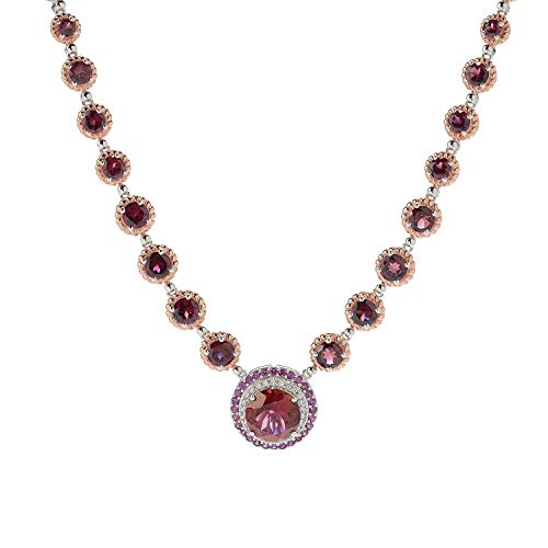 Pinctore Sterling Silver 18" 20.59ctw Multi Gemstone Necklace
