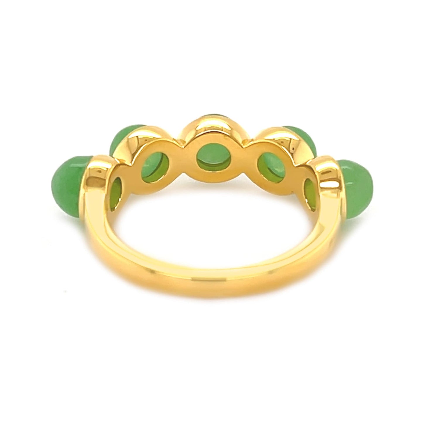 18k Yellow Gold Plated Over Sterling Silver Sleeping Beauty Turquoise 5-Stone Ring