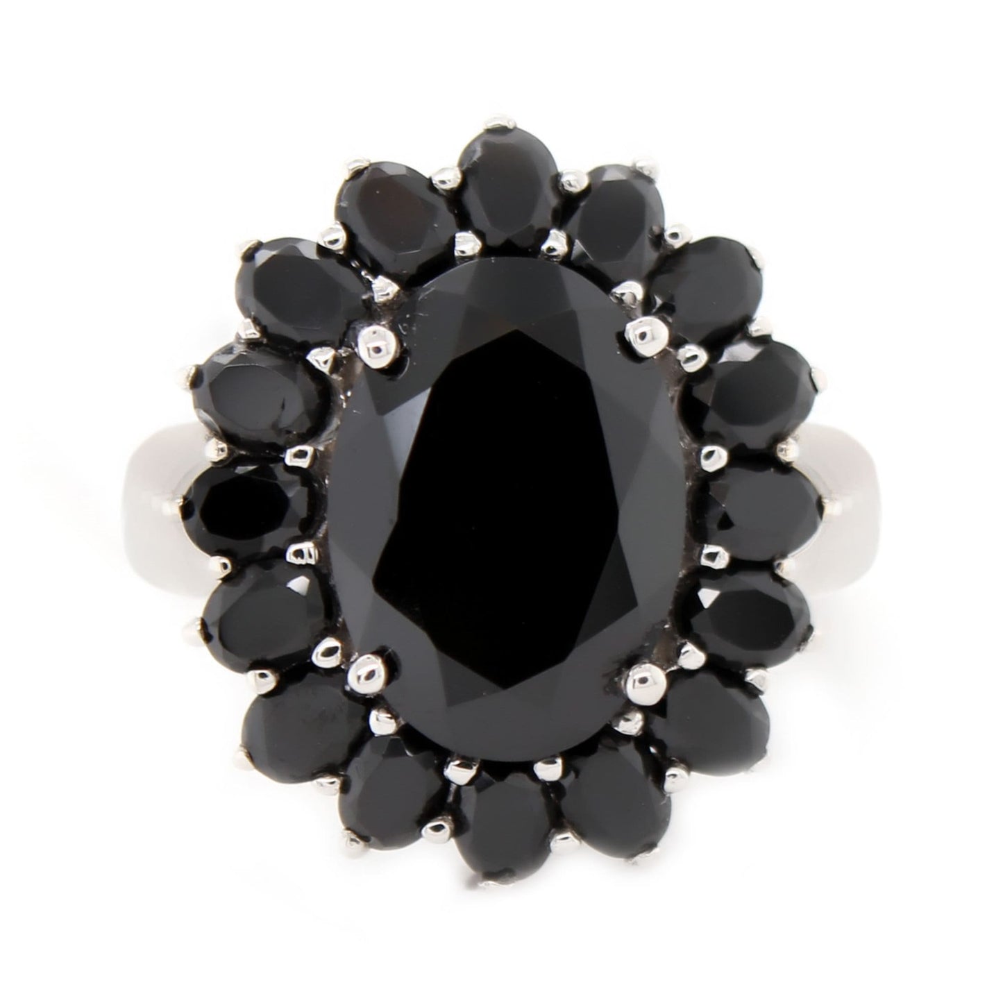 925 Sterling Silver Black Spinel Gemstone Ring