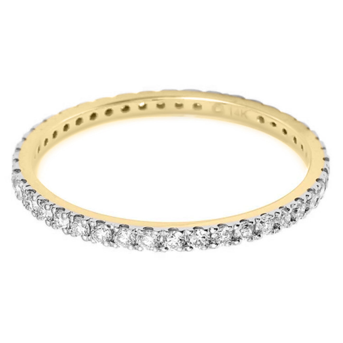 14k Solid Yellow Gold, White Gold And Rose Gold Eternity Band Rings