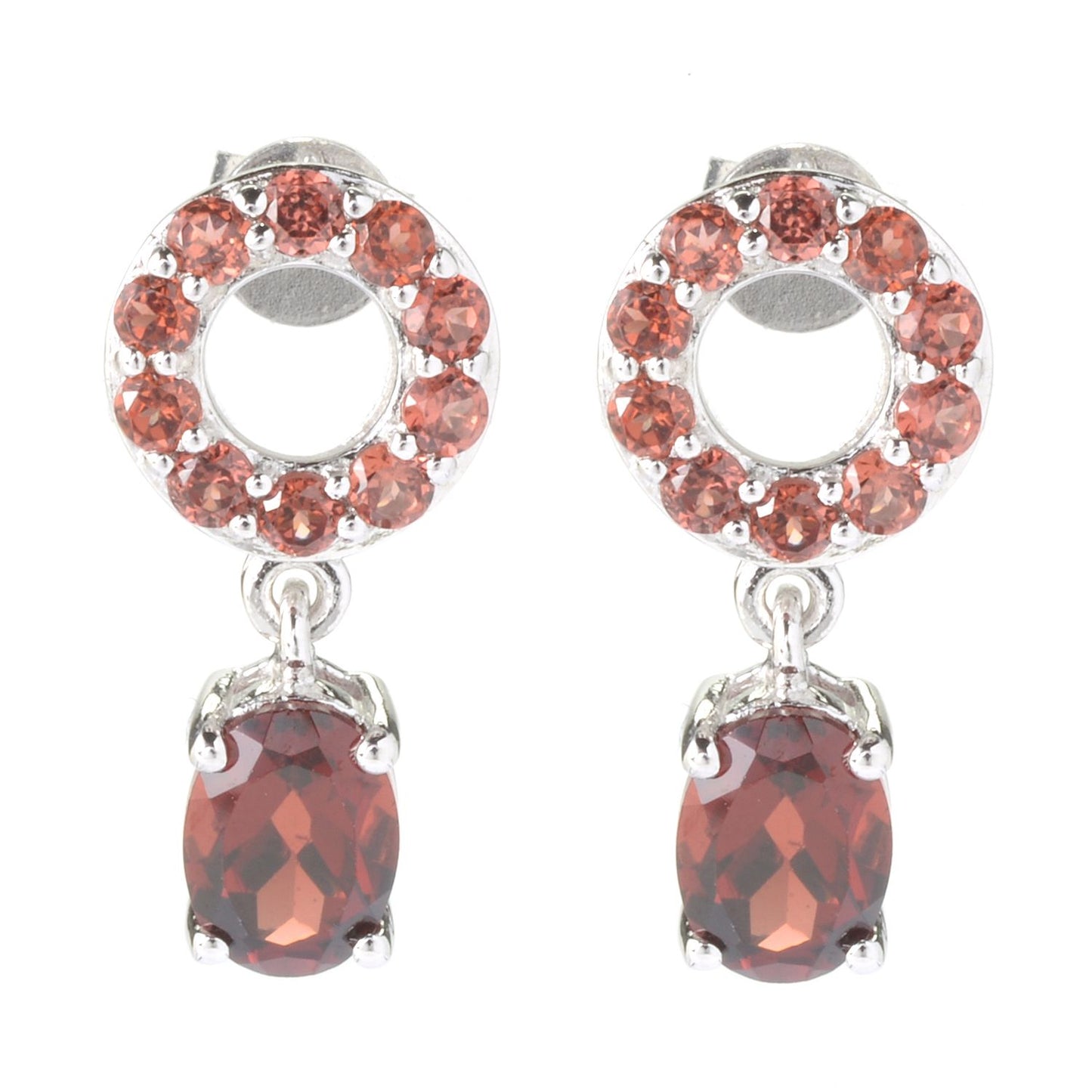 Sterling Silver 2Ctw African Amethyst Gemstone Dangle & Drop Earrings