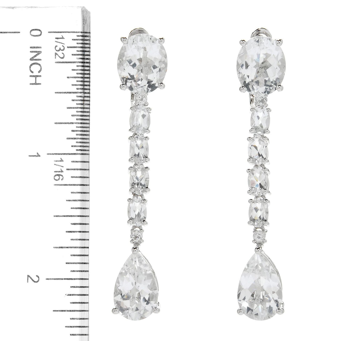 Pinctore Sterling Silver Legacy 2.25" Multi Shape Pink Amethyst Drop Earrings