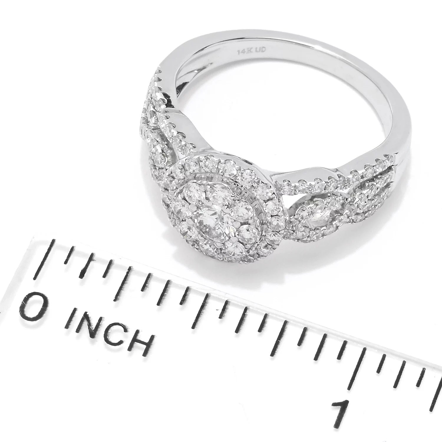 14k white gold diamond ring size 7 selling