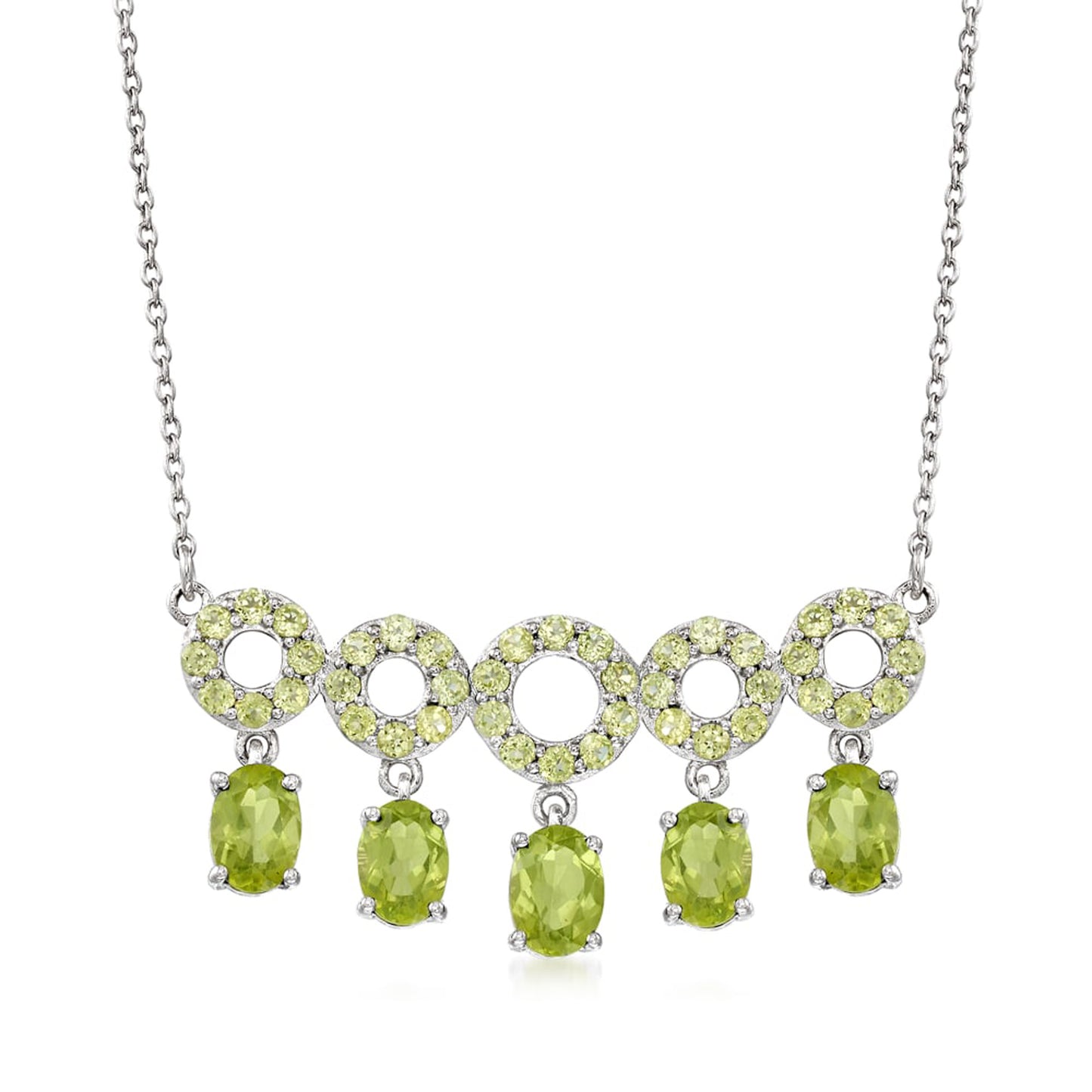 Pinctore Sterling Silver African Amethyst Circle Bar Chain Necklace, 17" + 3" Extender