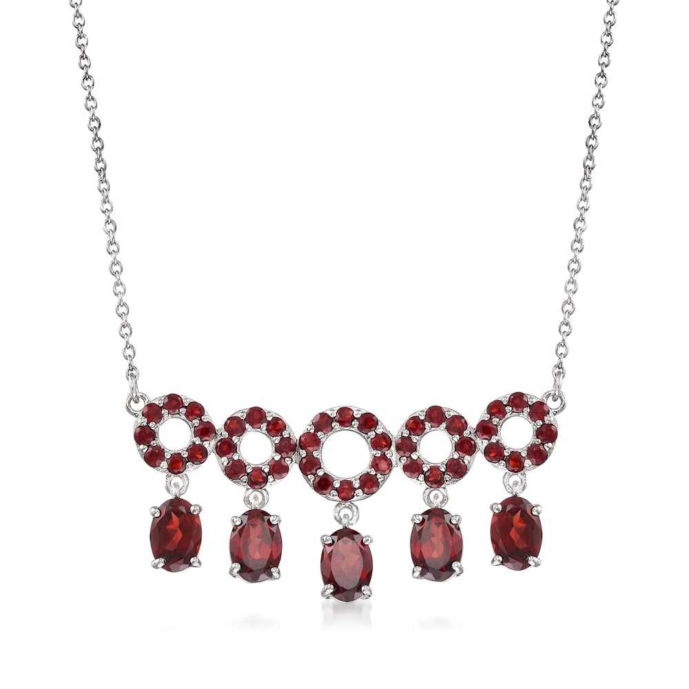 Pinctore Sterling Silver African Amethyst Circle Bar Chain Necklace, 17" + 3" Extender